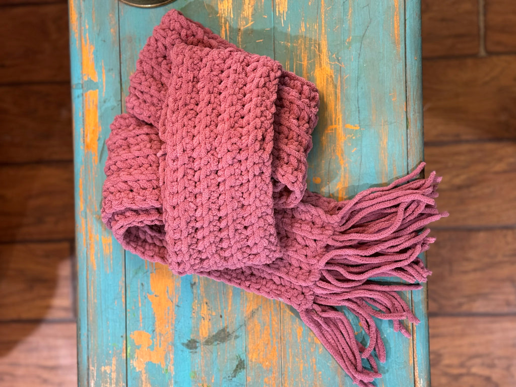 Mulberry Mauve Scarf and Headband Set