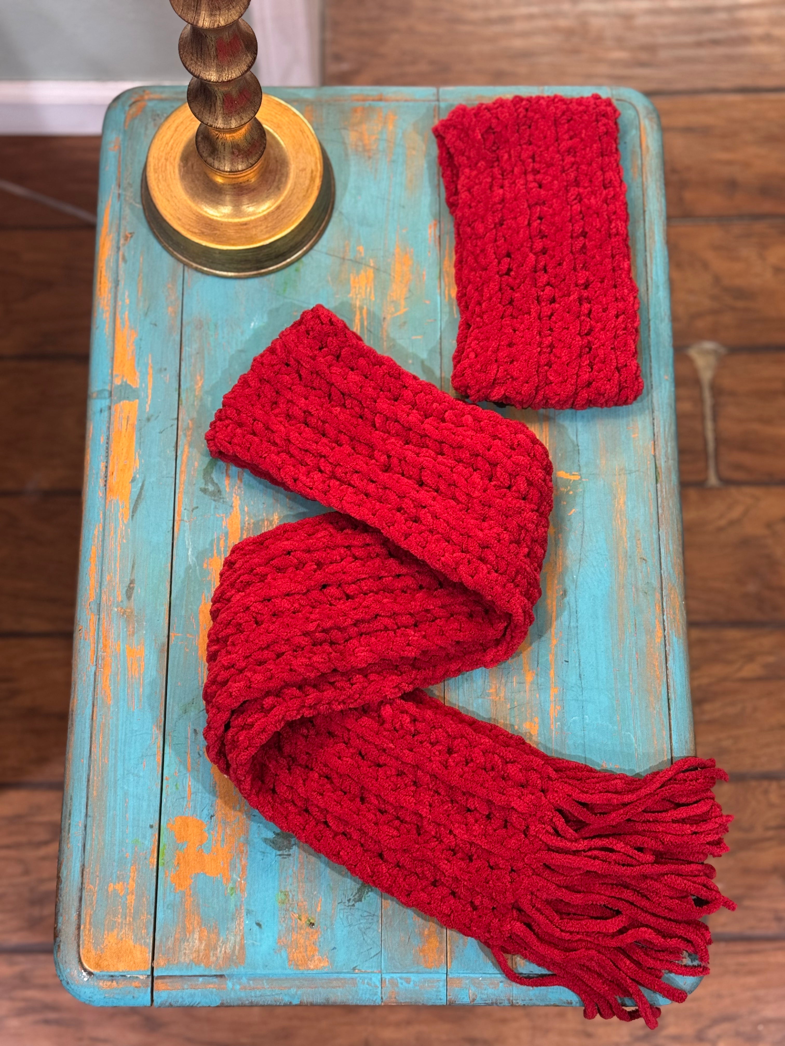 Razorback Red Scarf and Headband Set