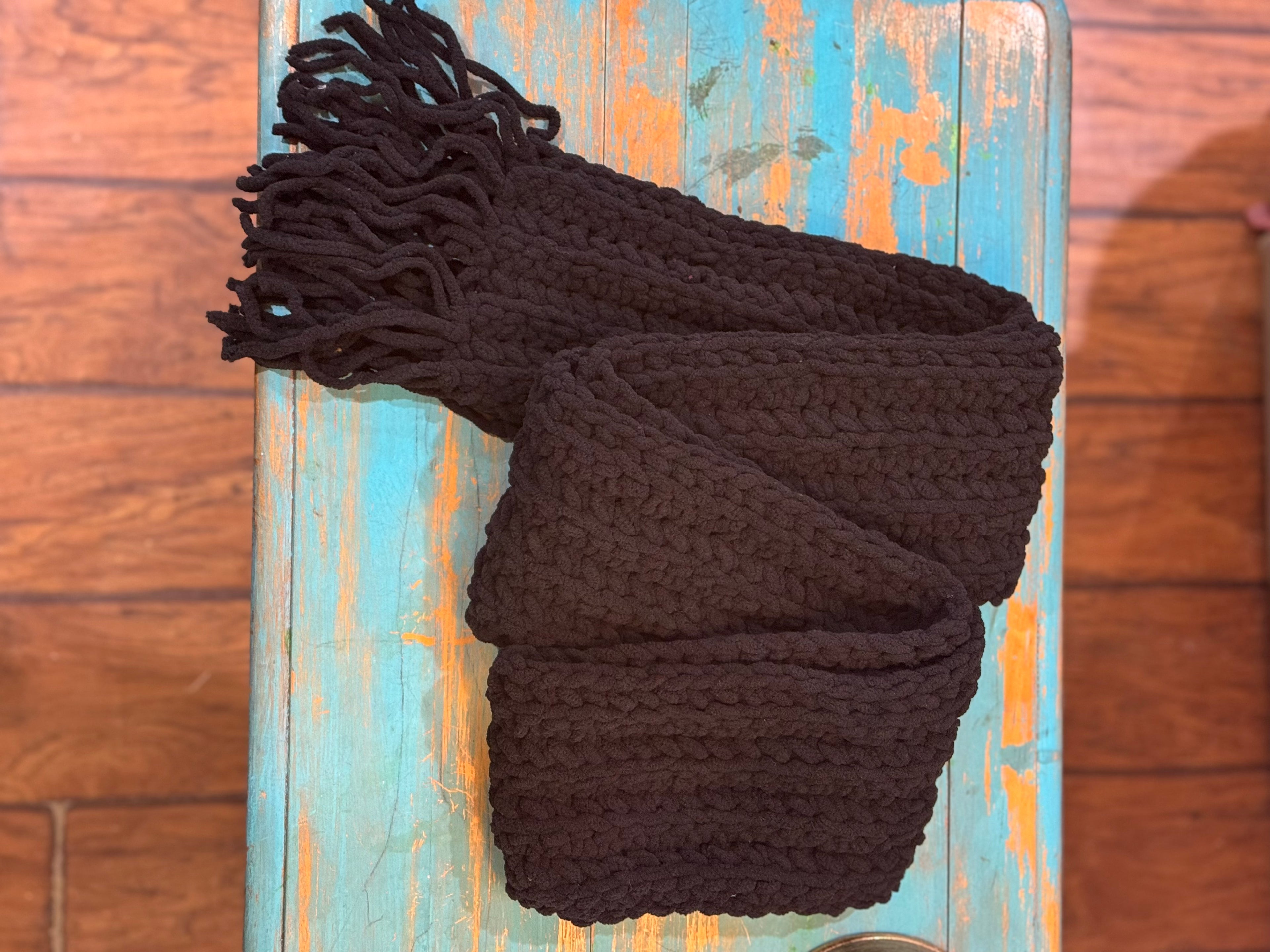 Midnight Crow's Feather Scarf