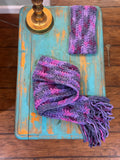 Purple Hull Fingers Scarf and Headband Set