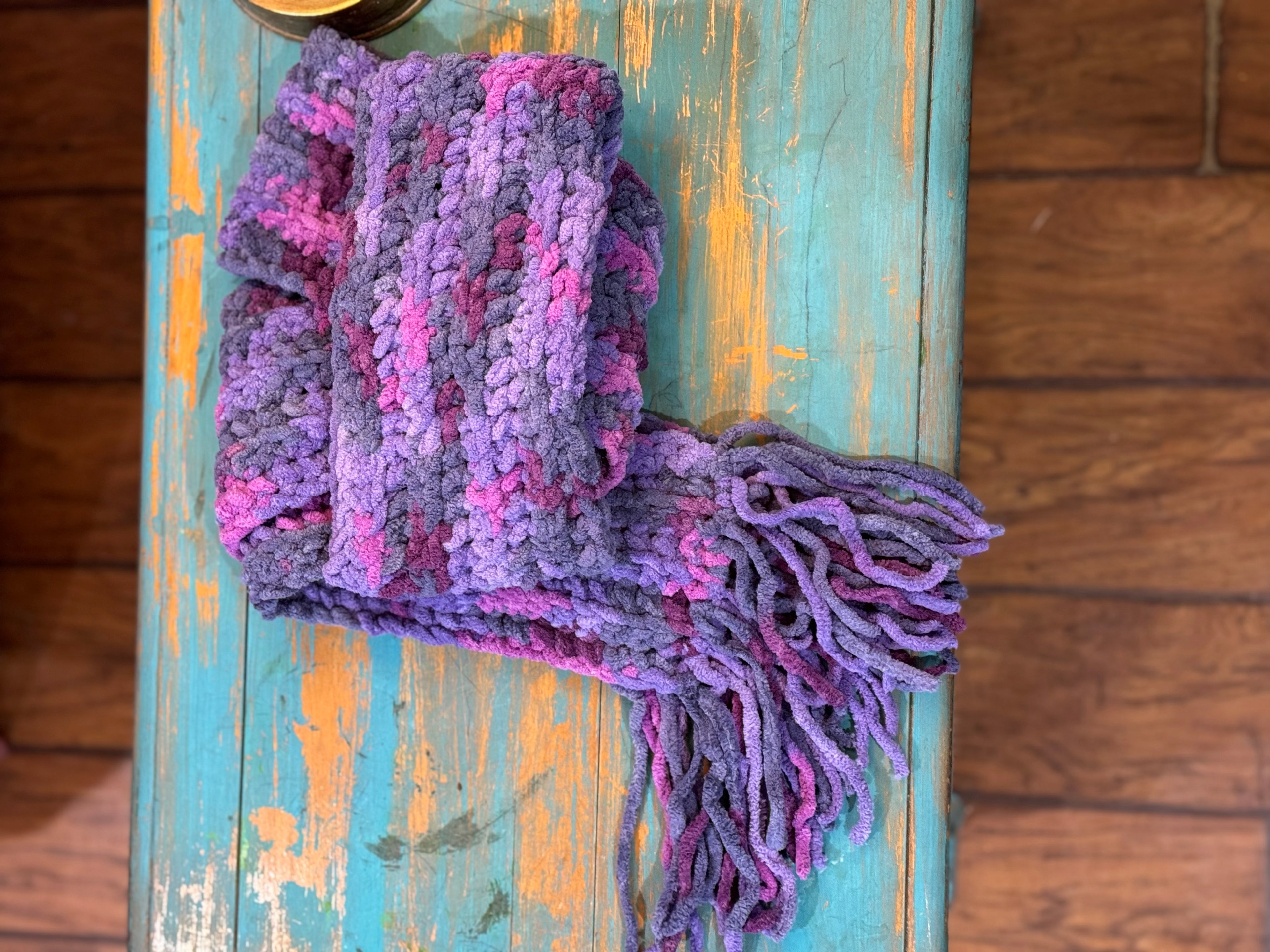 Purple Hull Fingers Scarf and Headband Set